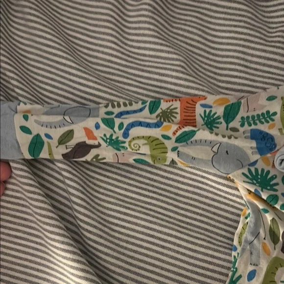 Little Sleepies 0-3 Colorful Animal Print Kids One Piece - Picture 3 of 5